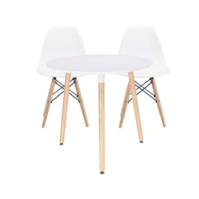 Corrigan Studio® Modern Round Dining Table In White With ...